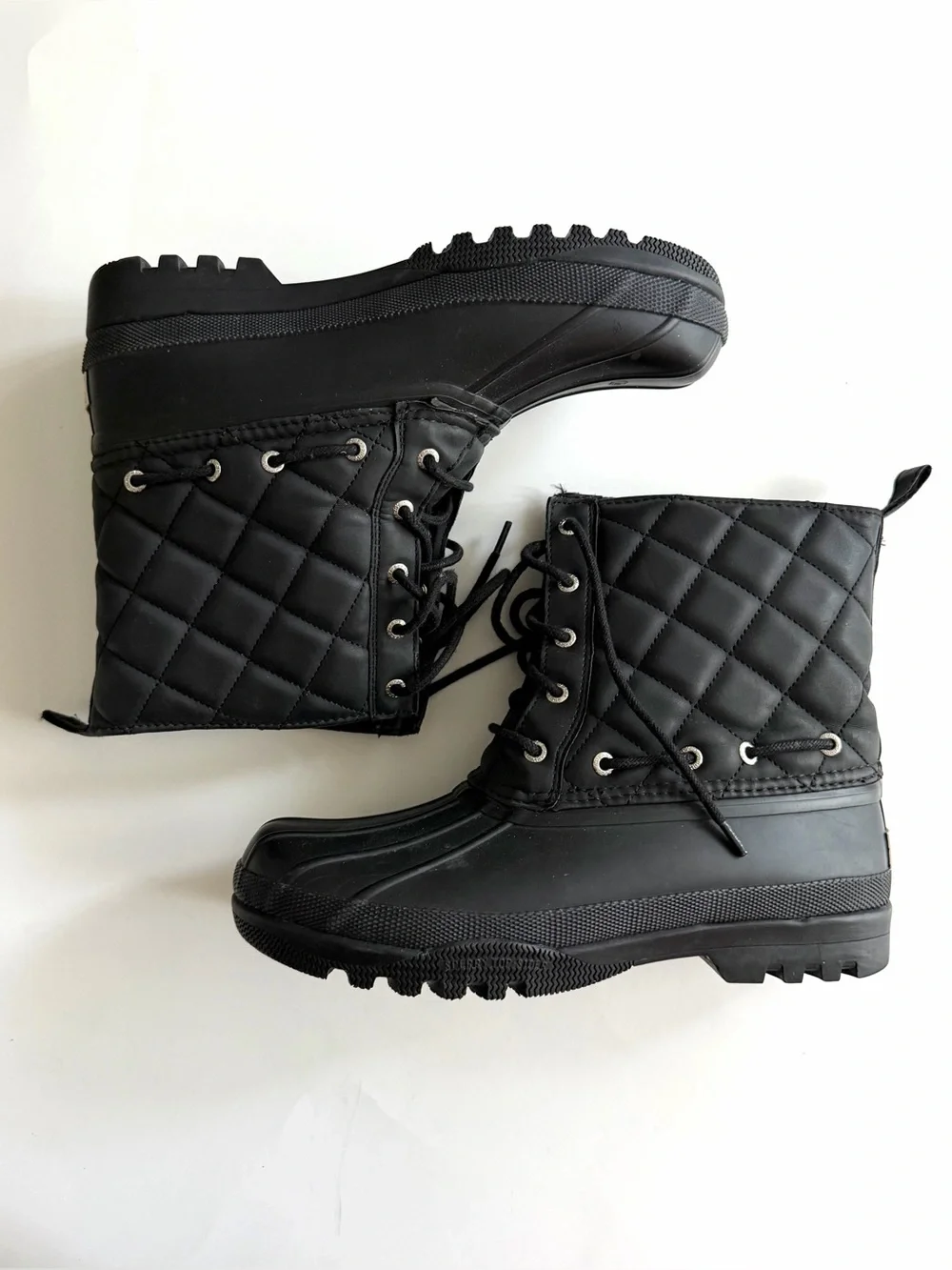 Sperry Women’s Gosling Quilted Black Waterproof Duck Boots Size 8 Style STS83693